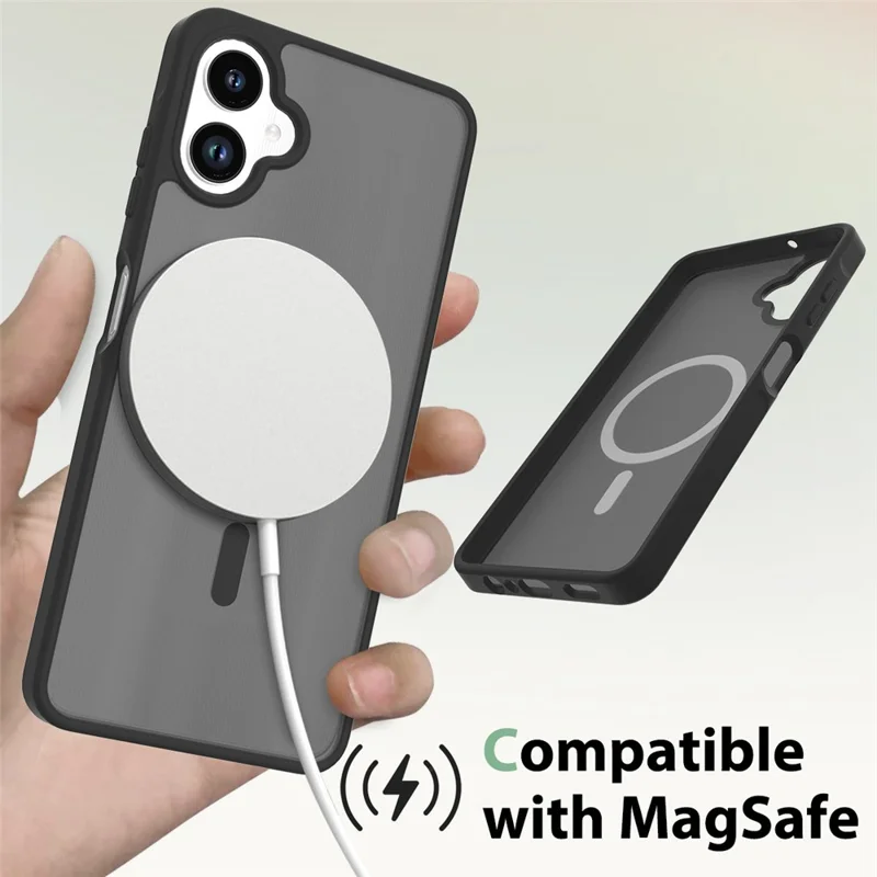 Kauf in Großmengen für Samsung Galaxy A06 5G Magnetische Hülle Hautgefühl TPU PC Handyrückseite Kompatibel mit MagSafe - Schwarz