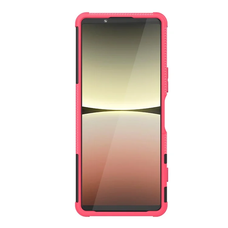 Für Sony Xperia 5 IV 5G Telefonhülle Hartpc+tpu-reifen Style Cooler, Robuster Kickstand Anti-schlupf-schockdcover - Rose