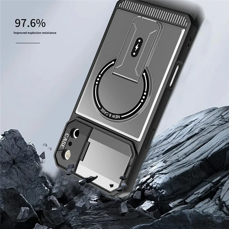 Bulk Purchasing For iPhone 17 Pro Max Kickstand Case Compatible with MagSafe TPU + PC Phone Cover with Camera Flip Cover - Pink