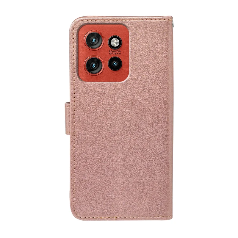 For Motorola Edge 60 Neo 5G / Edge 50 Neo 5G / Moto S50 5G / ThinkPhone 25 5G Case RFID Blocking Wallet Litchi Texture Leather Phone Cover Magnetic Clasp - Rose Gold