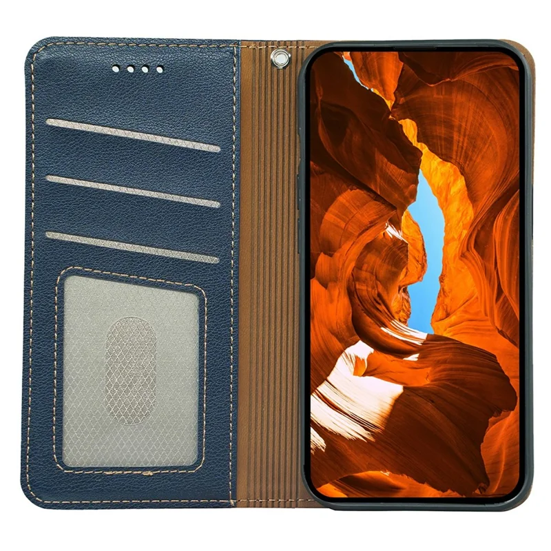 For Motorola Edge 60 Neo 5G / Edge 50 Neo 5G / Moto S50 5G / ThinkPhone 25 5G Case Wallet RFID Blocking Leather Phone Cover Strong Magnetic Closure - Blue