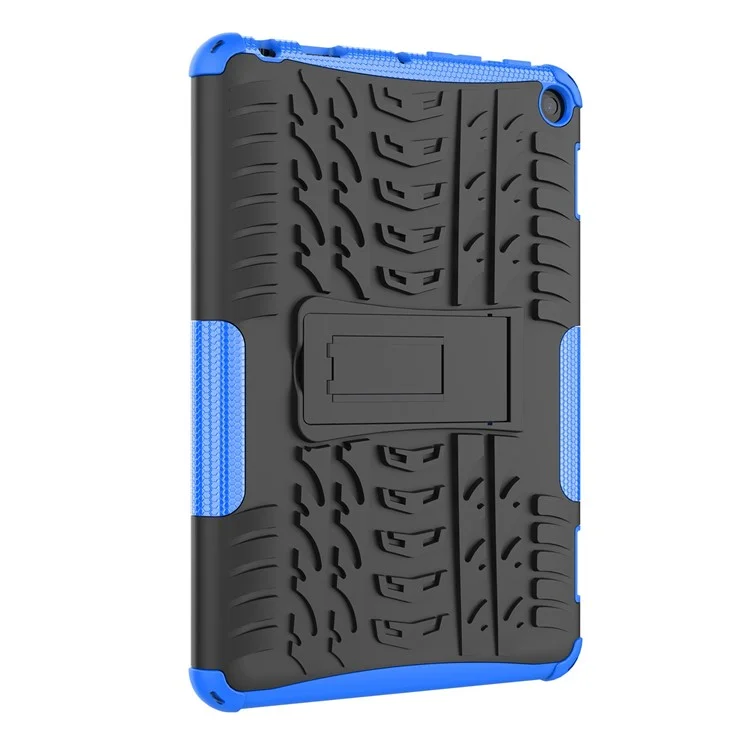 Für Amazon Fire HD 8 (2022) Cool Tire Muster Kickstand Hülle Hybrid PC + TPU Anti-drop-tablet-schutzabdeckung - Blau