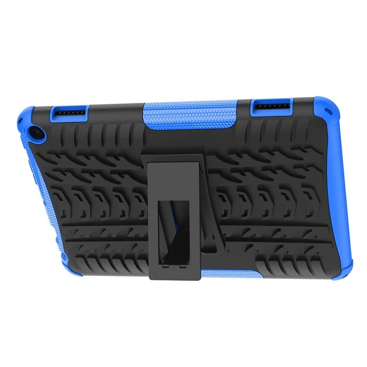 Für Amazon Fire HD 8 (2022) Cool Tire Muster Kickstand Hülle Hybrid PC + TPU Anti-drop-tablet-schutzabdeckung - Blau
