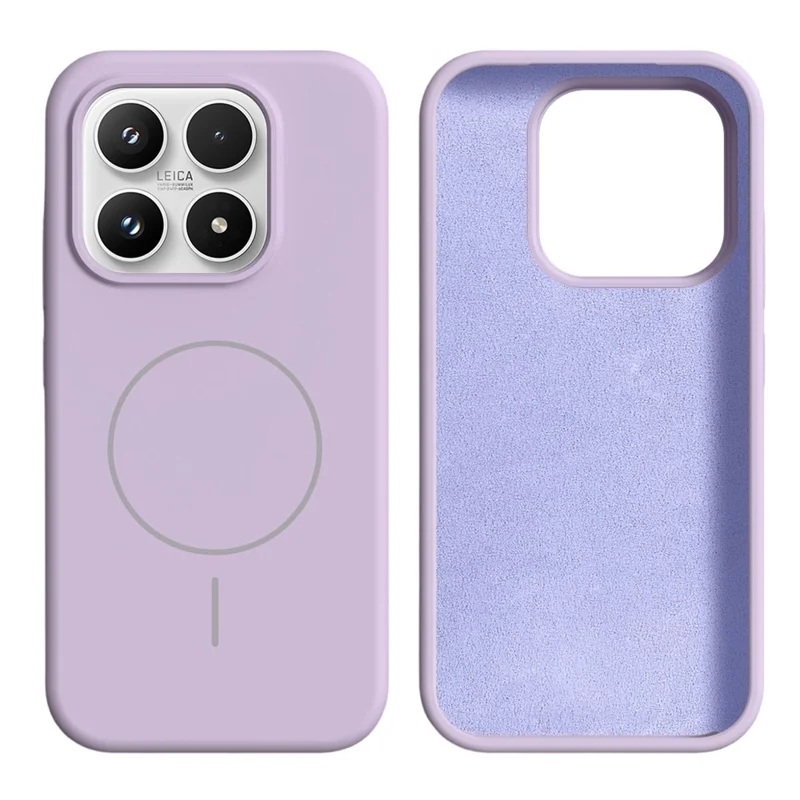 For Xiaomi 17 Magnetic Case Skin-Friendly Liquid Silicone + PC Phone Cover - Purple