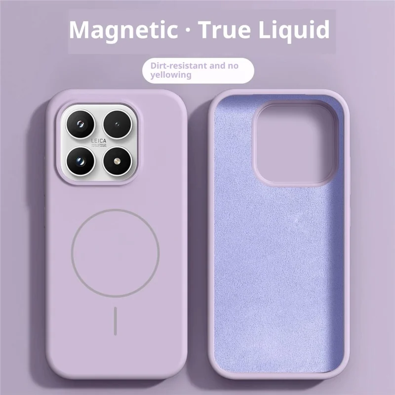 For Xiaomi 17 Magnetic Case Skin-Friendly Liquid Silicone + PC Phone Cover - Purple