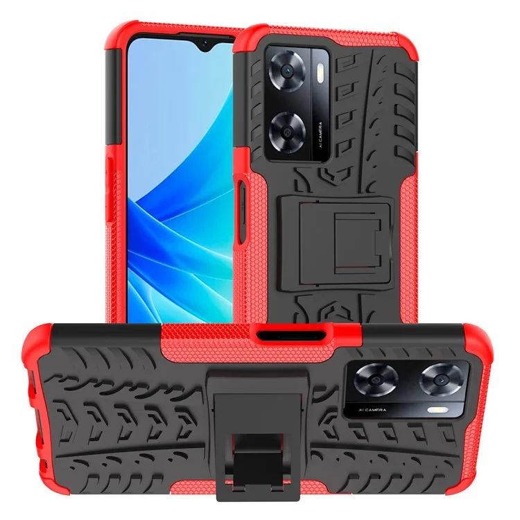 Per Oppo A57 4G Piene Piene Design Pc+coperchio Protettivo Per Cavendario Per Drop-a Prova di Dropu. - Rosso