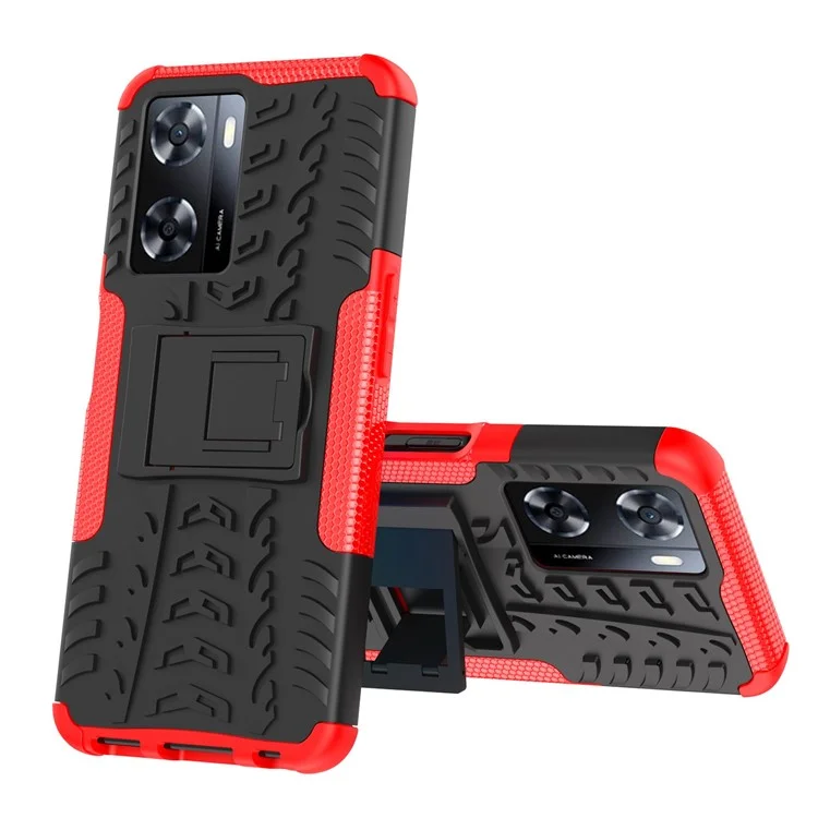 Per Oppo A57 4G Piene Piene Design Pc+coperchio Protettivo Per Cavendario Per Drop-a Prova di Dropu. - Rosso