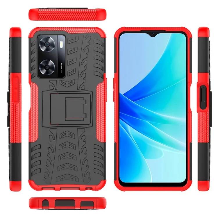 Per Oppo A57 4G Piene Piene Design Pc+coperchio Protettivo Per Cavendario Per Drop-a Prova di Dropu. - Rosso