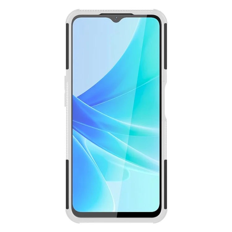 Para Oppo A57 4G Tire Pattern Design PC+TPU Teléfono Back Case de Gota Proporcionar Cubierta Protectora - Blanco