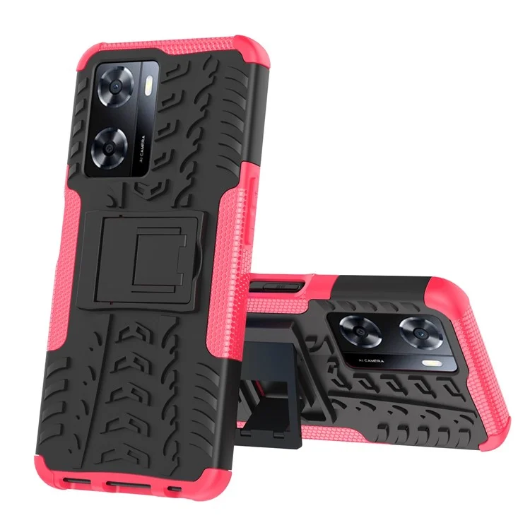 Для Oppo A57 4G Дизайн Шаблона Шин PC+TPU Phone Back Case-защитный Защитный Чехол - Роза