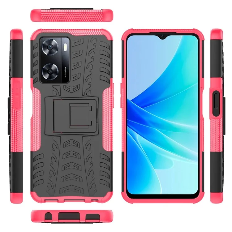 Для Oppo A57 4G Дизайн Шаблона Шин PC+TPU Phone Back Case-защитный Защитный Чехол - Роза