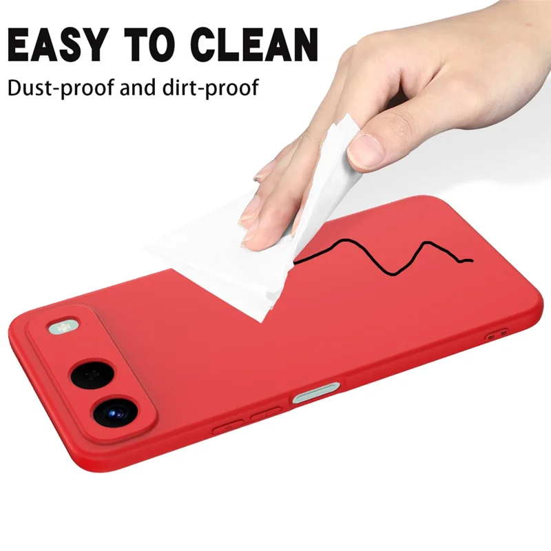 For TECNO Spark 40 5G Liquid Silicone Case Phone Back Cover with Hand Strap - Red