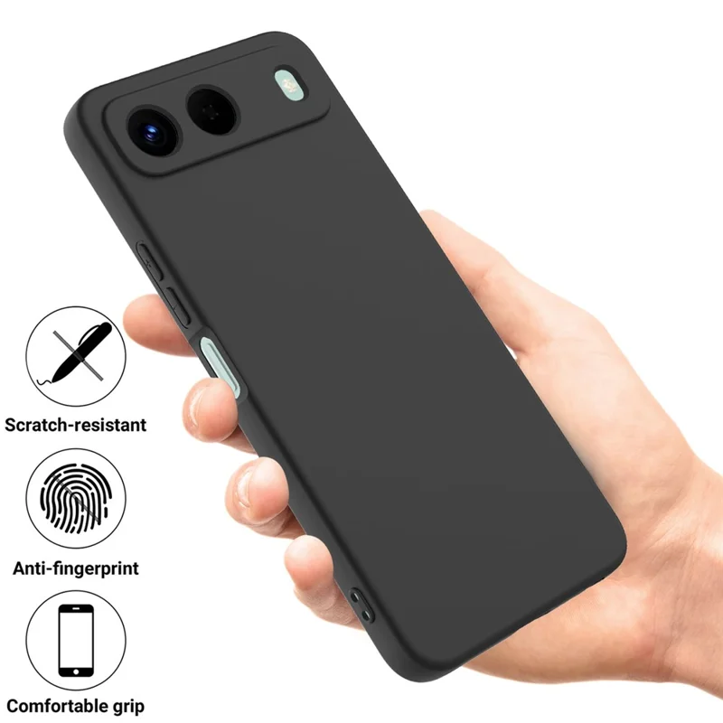Coque en silicone liquide pour TECNO Spark 40 5G avec dragonne - Noir