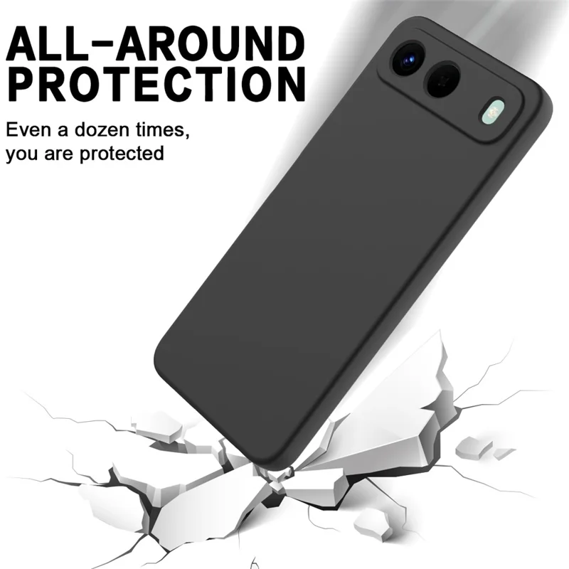 Coque en silicone liquide pour TECNO Spark 40 5G avec dragonne - Noir