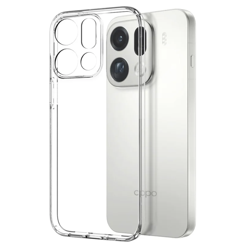 NORTHJO voor Oppo Find X9 Pro 5G hoesje zacht TPU transparant telefoonhoesje met gehard glas screenprotector (ondersteunt vingerafdrukontgrendeling)