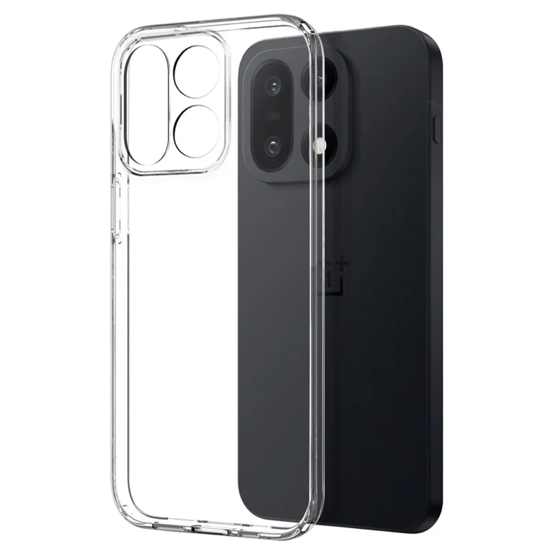NORTHJO Etui na OnePlus 15 5G, przezroczysta miękka obudowa TPU z hartowanym szkłem ochronnym do ekranu (obsługą odblokowania czytnikiem linii papilarnych)