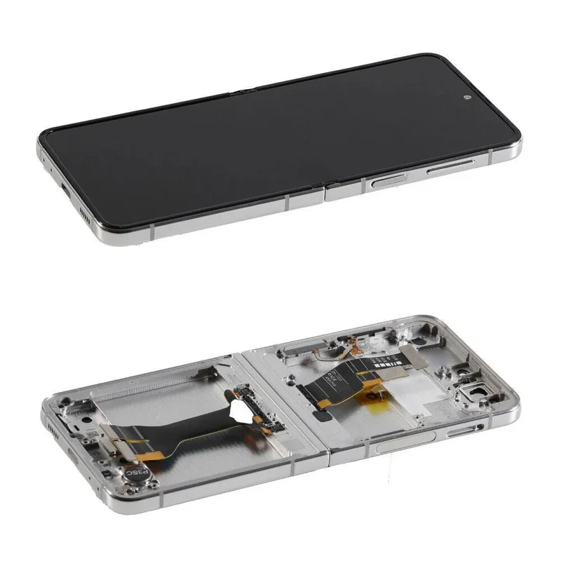 Para Samsung Galaxy Z Flip5 5G F731 Pantalla LCD y ensamblaje del digitalizador + marco (sin logotipo) - Plata