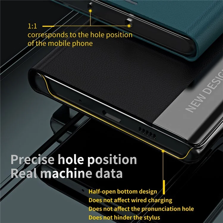 Pour Samsung Galaxy S23 Electroplating PU Leather Flip Viewing Stand Cover Cell Phone Case - Vert