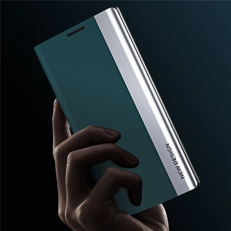 Pour Samsung Galaxy S23 Electroplating PU Leather Flip Viewing Stand Cover Cell Phone Case - Vert