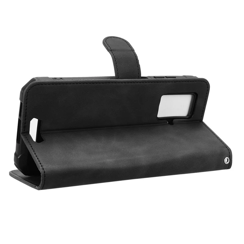 For Blackview BV4800 Læderetui med Hudfølelse, Anti-drop, Wallet, Ståetil, Fliptelebeskyttelse - Sort