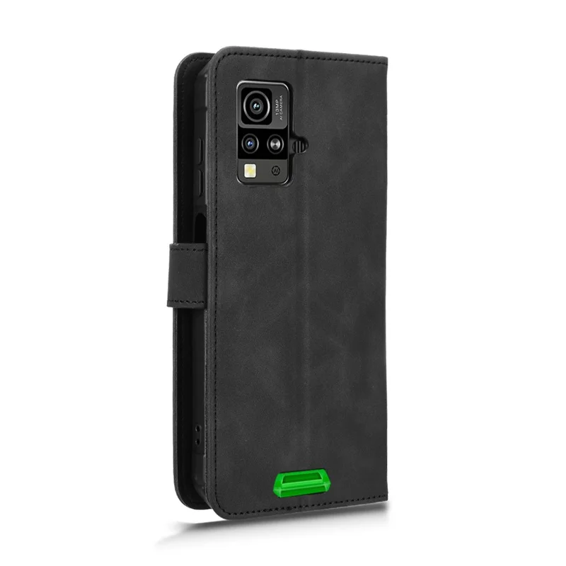 For Blackview BV4800 Læderetui med Hudfølelse, Anti-drop, Wallet, Ståetil, Fliptelebeskyttelse - Sort