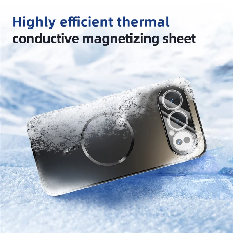 ABEEL For Honor 500 5G Magnetic Case TPU PC Cooling Matte Phone Back Cover with Lens Film - Black