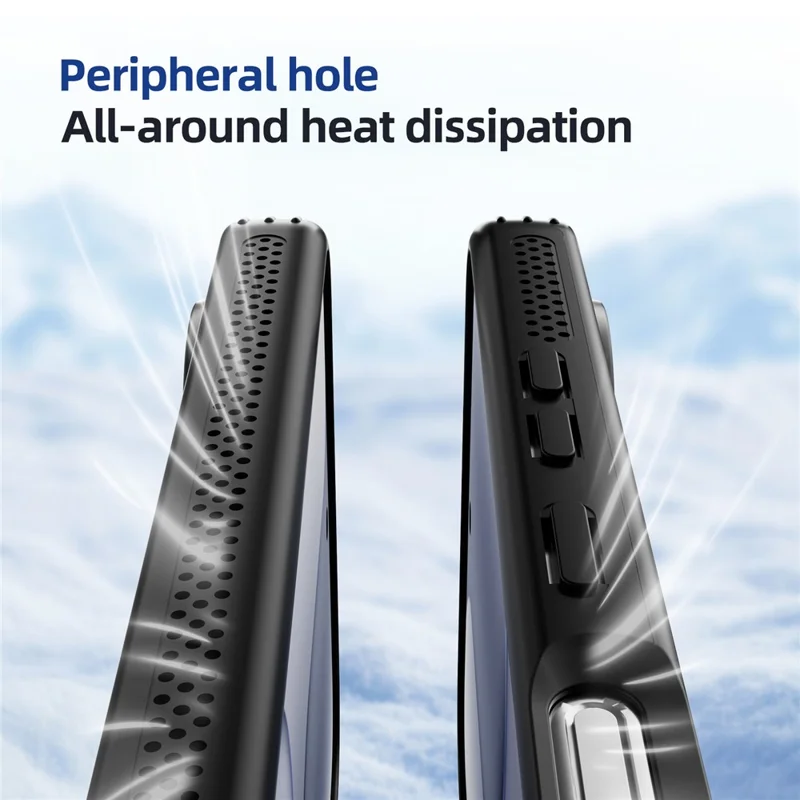 ABEEL For Honor 500 5G Magnetic Case TPU PC Cooling Matte Phone Back Cover with Lens Film - Black