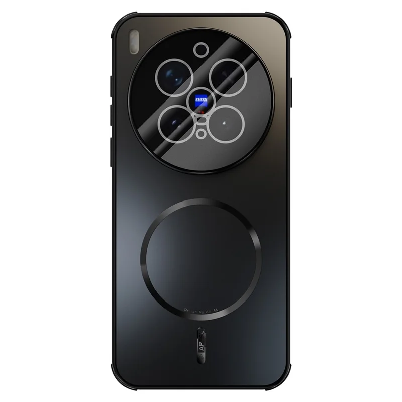 ABEEL For vivo X300 Pro 5G Magnetic Case TPU PC Cooling Matte Phone Back Cover with Lens Film - Black