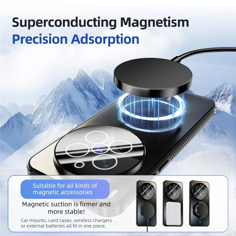 ABEEL For vivo X300 Pro 5G Magnetic Case TPU PC Cooling Matte Phone Back Cover with Lens Film - Black