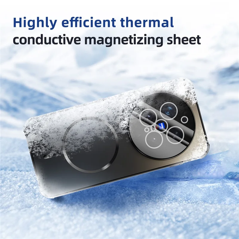 ABEEL For vivo X300 Pro 5G Magnetic Case TPU PC Cooling Matte Phone Back Cover with Lens Film - Black