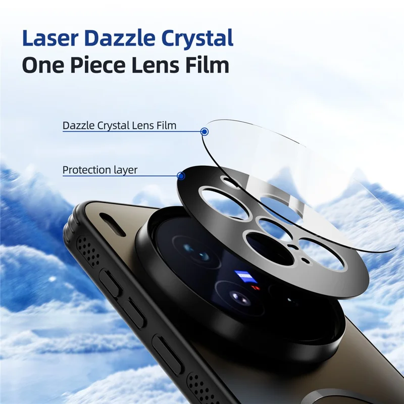 ABEEL For vivo X300 Pro 5G Magnetic Case TPU PC Cooling Matte Phone Back Cover with Lens Film - Black