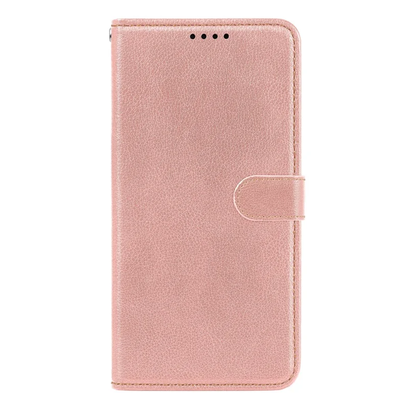 For Samsung Galaxy A27 5G Case RFID Blocking Wallet Litchi Texture Leather Phone Cover Magnetic Clasp - Rose Gold