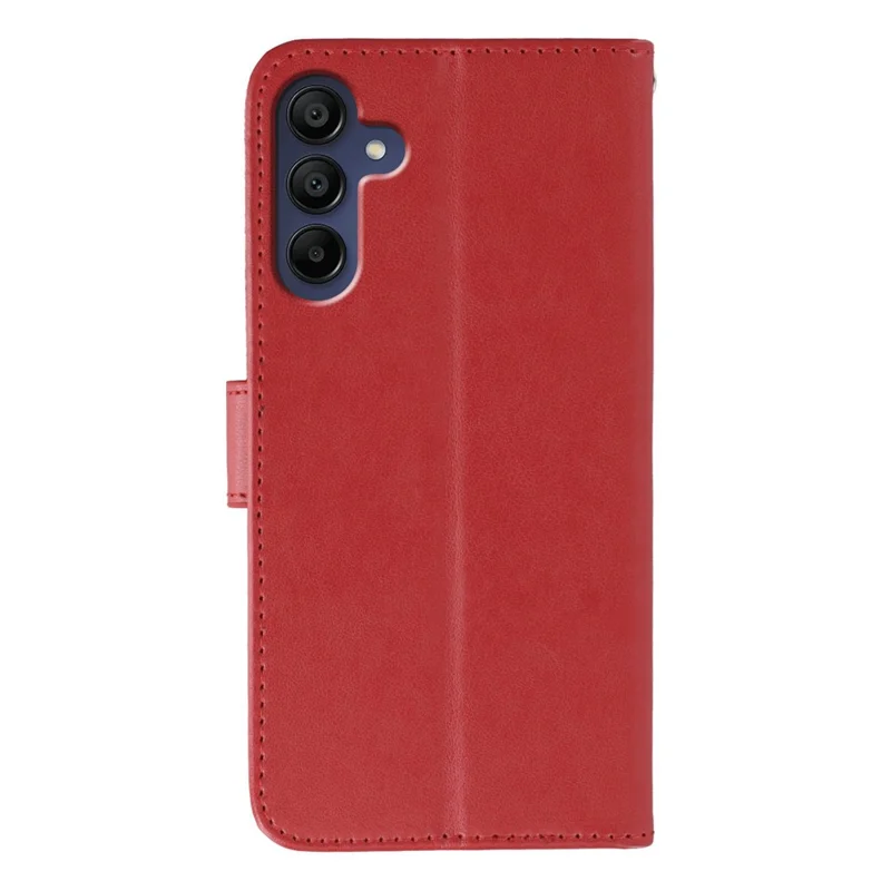 For Samsung Galaxy A57 5G Case PU Leather Flip Wallet Phone Cover with Strap - Red