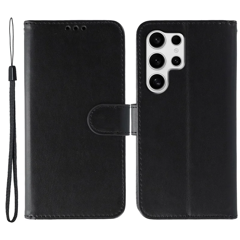 For Samsung Galaxy S26 Ultra Case PU Leather Flip Wallet Phone Cover with Strap - Sort