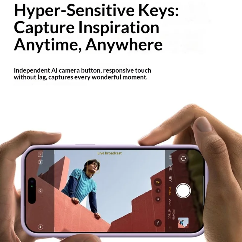 Capa Magnética para iPhone 16, Capa em Silicone Líquido Suave ao Toque + PC, Compatível com MagSafe - Roxo