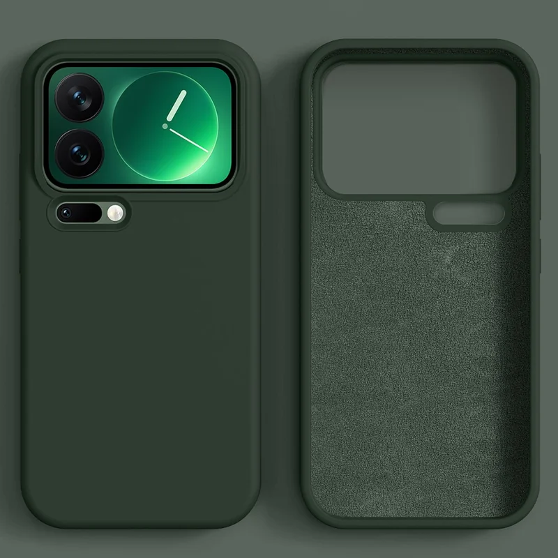 For Xiaomi 17 Pro Max Magnetic Case Skin-friendly Liquid Silicone + PC Phone Cover - Green