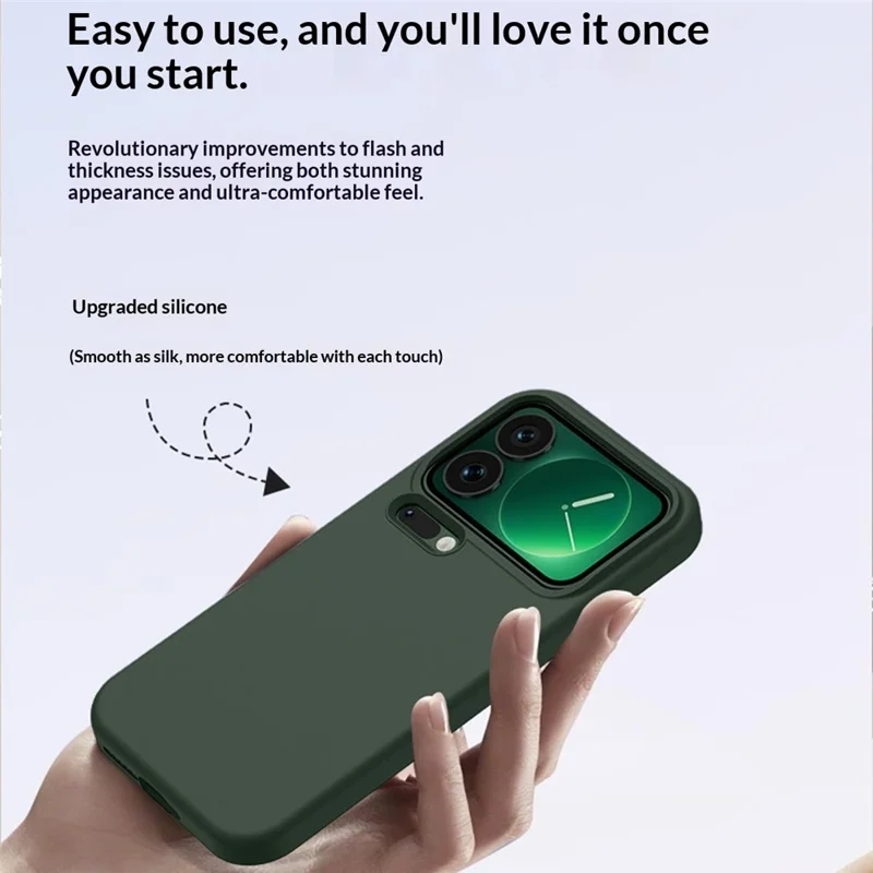 For Xiaomi 17 Pro Max Magnetic Case Skin-friendly Liquid Silicone + PC Phone Cover - Green