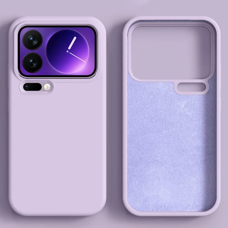 Capa Magnética para Xiaomi 17 Pro, Capa de Silicone Líquido + PC Amigável à Pele - Roxo Claro
