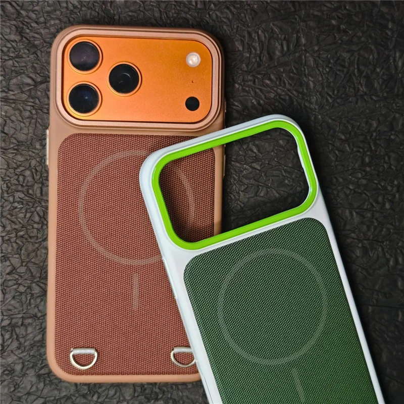 Für iPhone 17 Pro Magnetische Hülle mit Kartenfach, Hautfreundliches Kunstleder + PC Rückseite mit Magnetring Ausklappbar - Orange