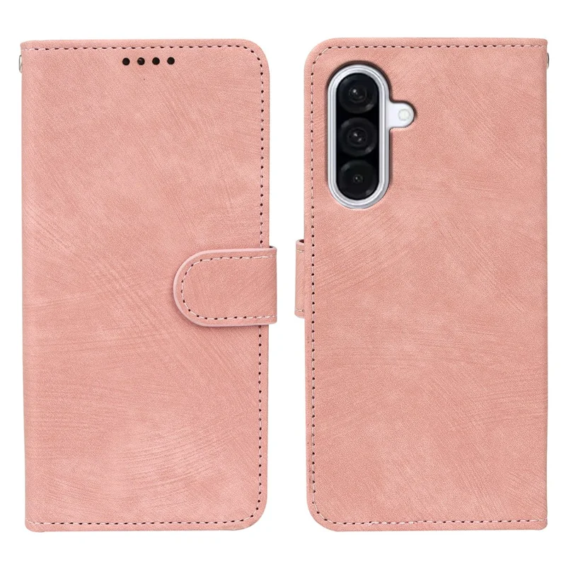For Samsung Galaxy A27 Case Flip Wallet Striped Texture Leather Phone Cover - Rose Gold