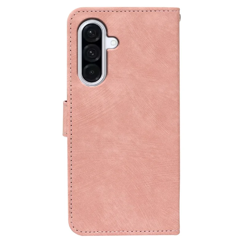 For Samsung Galaxy A27 Case Flip Wallet Striped Texture Leather Phone Cover - Rose Gold