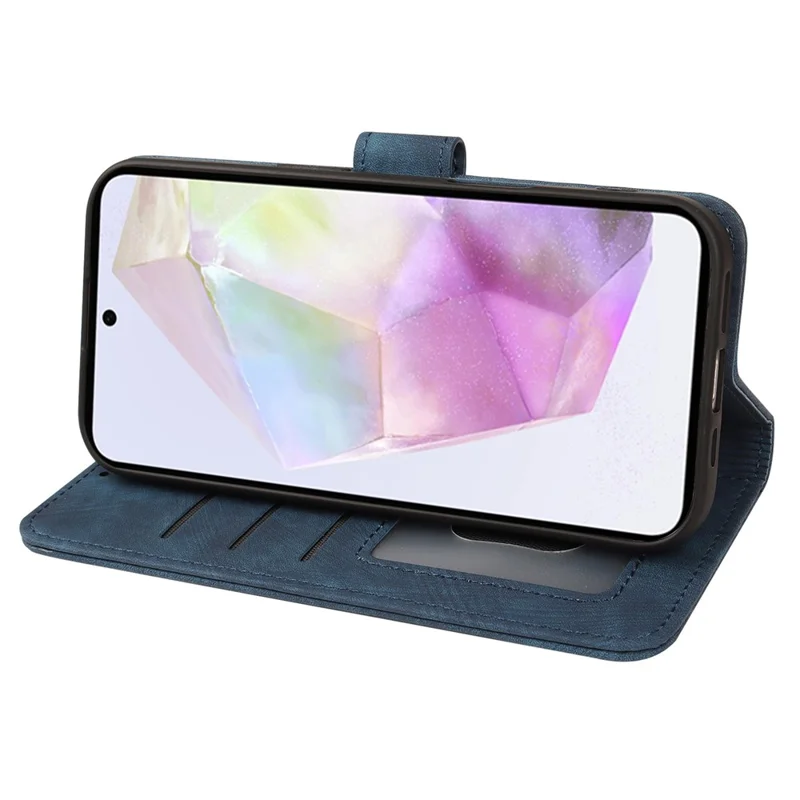 For Samsung Galaxy A37 5G Case Flip Wallet Striped Texture Leather Phone Cover - Blue