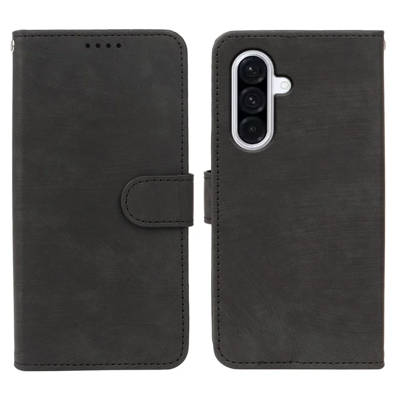 For Samsung Galaxy A57 5G Case Flip Wallet Striped Texture Leather Phone Cover - Black