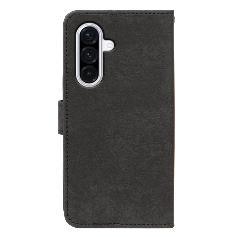 For Samsung Galaxy A57 5G Case Flip Wallet Striped Texture Leather Phone Cover - Black
