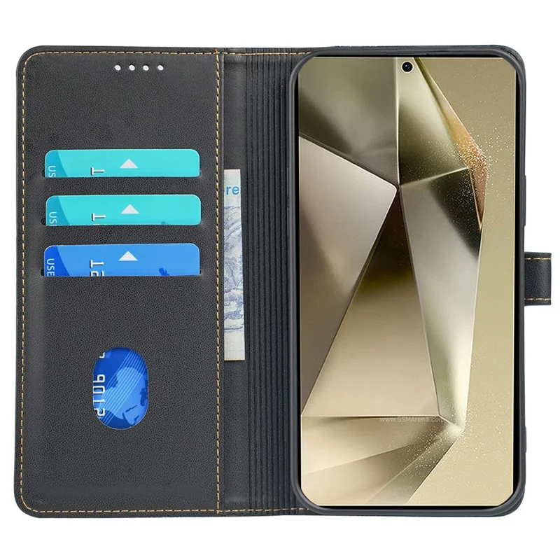 For Samsung Galaxy S26 Ultra Case Magnetic Clasp Four Leaf Clover Leather Phone Cover - Black