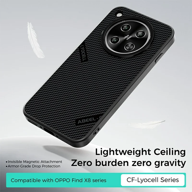 ABEEL CF-Lyocell Series Para Oppo Find X8s 5G Funda Magnética Microfibra + PC + E-TPU - No.1
