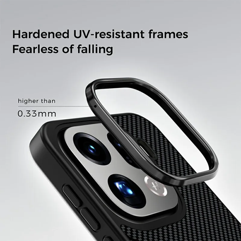 ABEEL CF-Lyocell Serie Für Oppo Find X9 Pro 5G Magnetische Hülle Mikrofaser + PC + E-TPU Handyhülle - Nr. 1