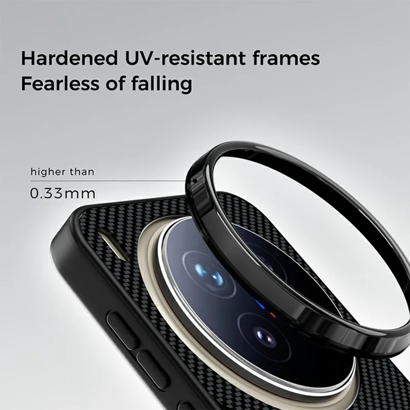 ABEEL CF-Lyocell Series For vivo X300 Pro 5G Magnetic Case Microfiber + PC + E-TPU Phone Cover - No.1