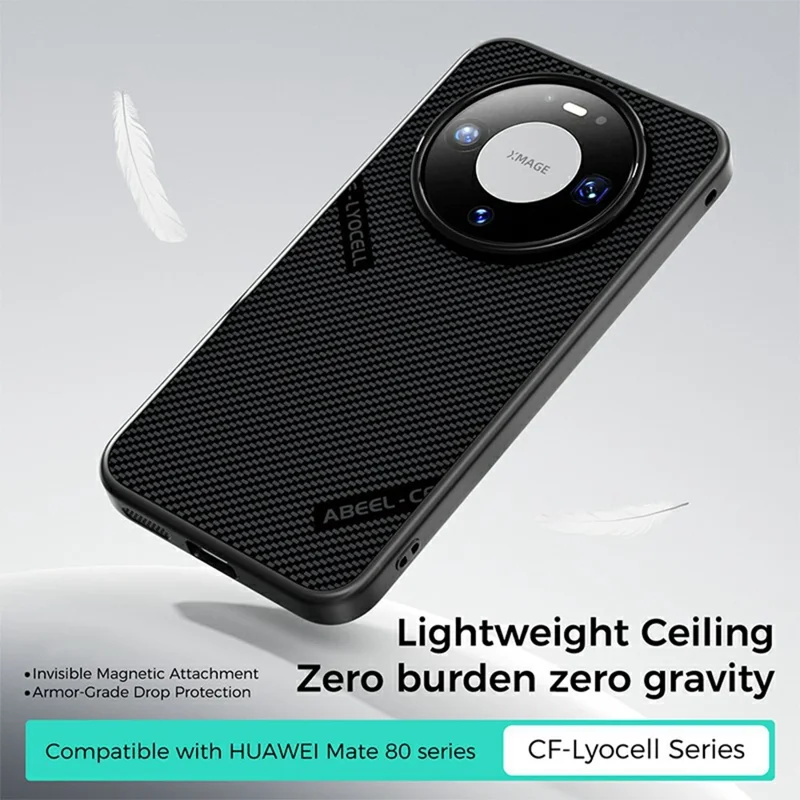 ABEEL CF-Lyocell Series Para Huawei Mate 80 Pro Funda Magnética Microfibra + PC + E-TPU - No.1