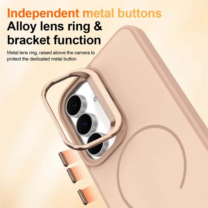 For Samsung Galaxy S24 FE Magnetic Case Skin-touch PC + TPU Phone Cover with Foldable Kickstand - Desert Gold